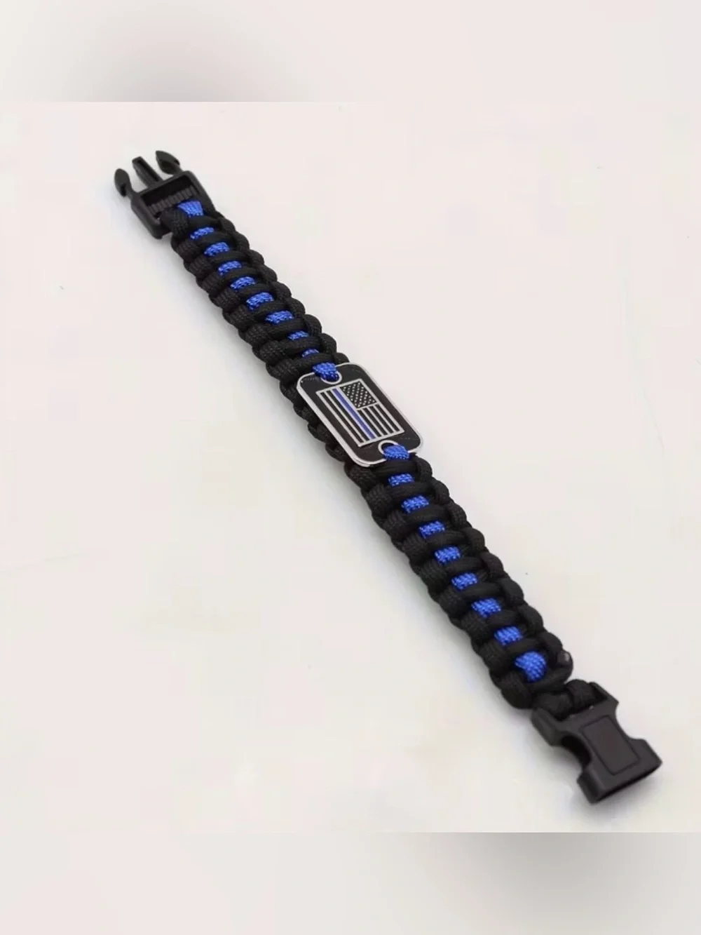 Thin Blue Line Paracord Bracelet - Black and Blue Men’s Accessory